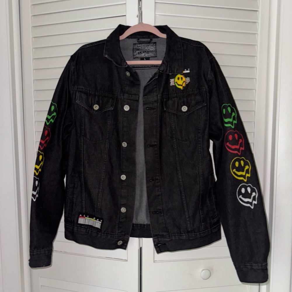 Brooklyn Cloth Black Denim Jacket with graffiti